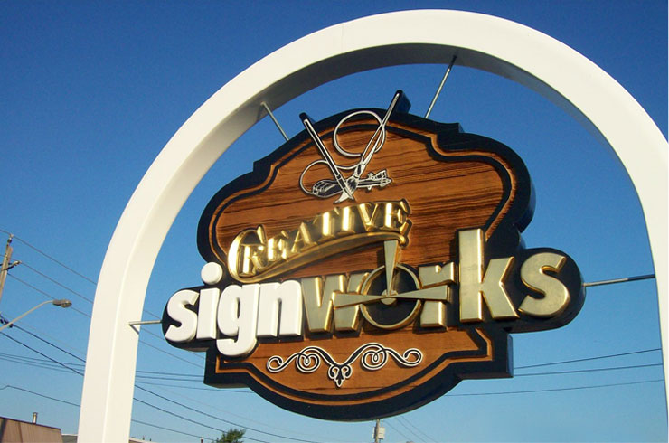 Creative Sign Works Carved and Sandblasted Street Sign